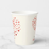 Cute Red Waterverf hoort Happy Valentine's Day Papieren Bekers (Rechts)