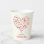 Cute Red Waterverf hoort Happy Valentine's Day Papieren Bekers (Voorkant)