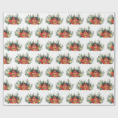 Cute Red Waterverf kerst House Pattern Cadeaupapier (Vlak)