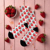 Cute Red Waterverf Strawberry Pattern Sokken