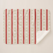 Cute Red White beige kerstsnowflakes patroon Sherpa Deken (Voorkant (horizontaal))