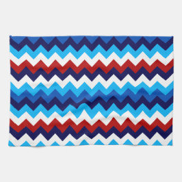 Cute Red White Blue Chevrons Kitchen Towel Theedoek