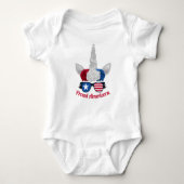 Cute Red White Blue Glitter Unicorn Romper (Voorkant)