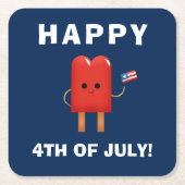 Cute Red, White & Blue Popsicle 4 juli Kartonnen Onderzetters (Voorkant)