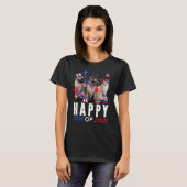 Cute Red White Blue Siamese Cat Patriotic Happy 4t T-shirt (Voorkant volledig)
