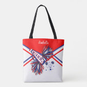 Cute Red, White en Blue Cheerleader Design 2 Tote Bag (Achterkant)