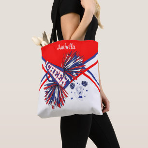 Cute Red, White en Blue Cheerleader Design 2 Tote Bag