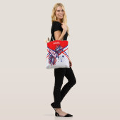 Cute Red, White en Blue Cheerleader Design 2 Tote Bag (Op model)