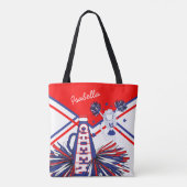 Cute Red, White en Blue Cheerleader Design Tote Bag (Achterkant)