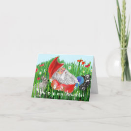 Cute Red, White en Blue Digital Painome Kaart