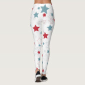 Cute Red White en Blue Patriotic Stars Leggings (Achterkant)