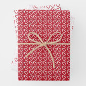 Cute Red White en roze harten Valentijnsdag Inpakpapier Vel (In situ)