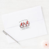 Cute Red White Gnome voor de Feestdagen Kerstmis Vierkante Sticker (Envelop)