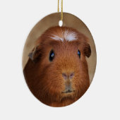 Cute Red & White Guinea Pig Ceramic Ornament (Rechts)