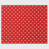 Cute Red White Heart Pattern Kinder Valentijnsdag Cadeaupapier (Vlak)