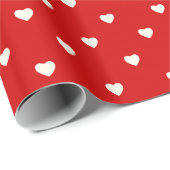 Cute Red White Heart Pattern Kinder Valentijnsdag Cadeaupapier (Rol Hoek)