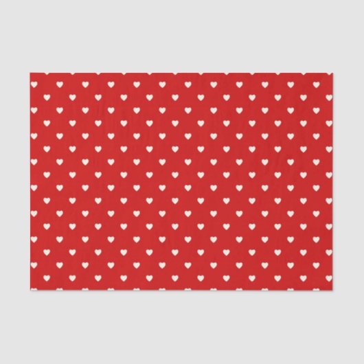 Cute Red White Heart Polka Dots Valentijnsdag Tissuepapier (Voorkant)