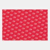 Cute Red & White Heart Valentijns Wrapping Inpakpapier Vel (Voorkant 3)