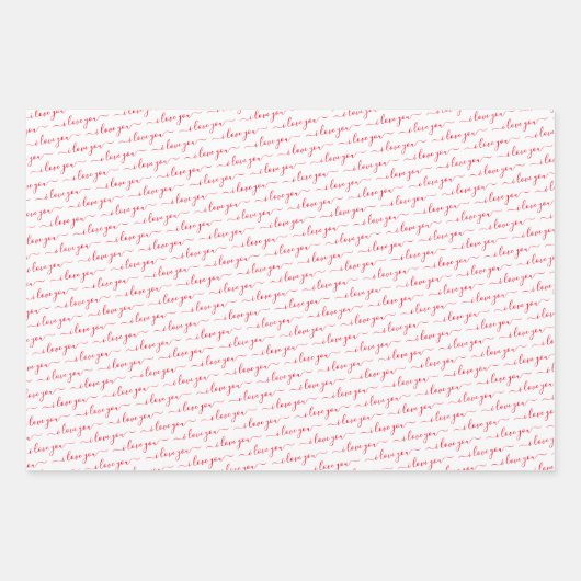 Cute Red & White Heart Valentijns Wrapping Inpakpapier Vel (Voorkant 2)