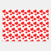 Cute Red & White Heart Valentijns Wrapping Inpakpapier Vel (Voorkant)