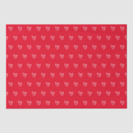 Cute Red White Heart Valentijnsdag Pattern Love T Tissuepapier