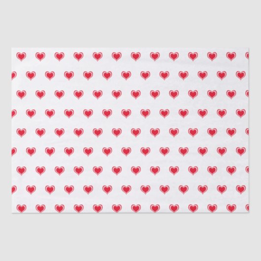 Cute Red White Heart Valentijnsdag Pattern Love T Tissuepapier (Voorkant)