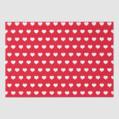 Cute Red White Heart Valentijnsdag Pattern Tissuepapier (Voorkant)