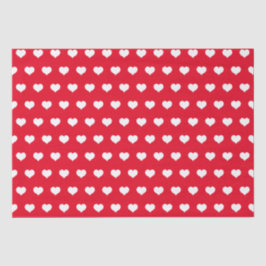 Cute Red White Heart Valentijnsdag Pattern Tissuepapier