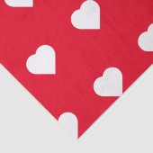 Cute Red White Heart Valentijnsdag Pattern Tissuepapier (Detail)