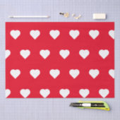 Cute Red White Heart Valentijnsdag Pattern Tissuepapier (Craft)