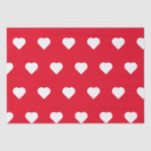 Cute Red White Heart Valentijnsdag Pattern Tissuepapier (Voorkant)