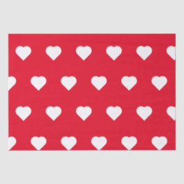 Cute Red White Heart Valentijnsdag Pattern Tissuepapier