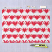 Cute Red White Heart Valentijnsdag Pattern Tissuepapier (Craft)