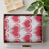 Cute Red White Heart Valentijnsdag Pattern Tissuepapier (Geschenk)