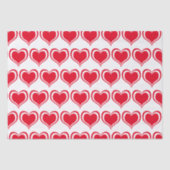 Cute Red White Heart Valentijnsdag Pattern Tissuepapier (Voorkant)