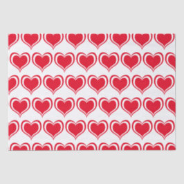 Cute Red White Heart Valentijnsdag Pattern Tissuepapier