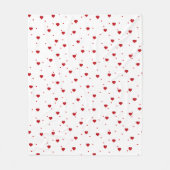 Cute Red & White Hearts naadloos patroonpatroon Fleece Deken (Voorkant)