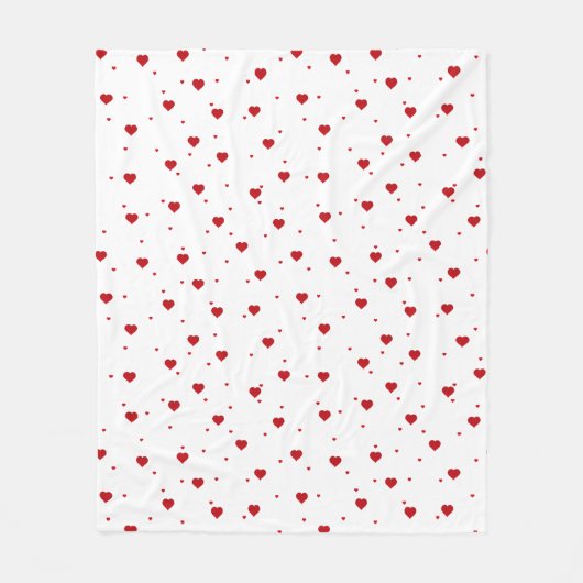 Cute Red & White Hearts naadloos patroonpatroon Fleece Deken (Voorkant)