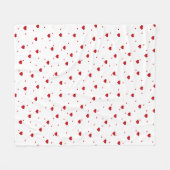 Cute Red & White Hearts naadloos patroonpatroon Fleece Deken (Voorkant (Horizontaal))