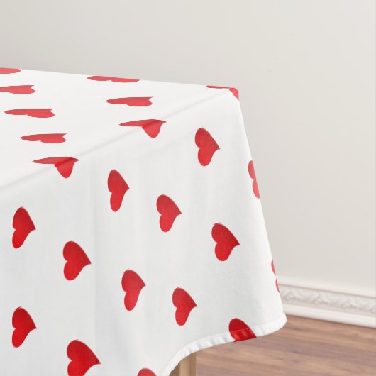 Cute red white hearts patroonelegant girale microf tafelkleed (Voorbeeld)