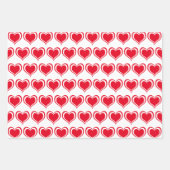 Cute Red White Hearts Pattern Valentijn Inpakpapier Vel (Voorkant)