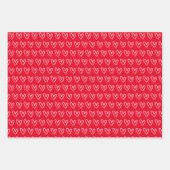 Cute Red White Hearts Pattern Valentijn Wrapping P Inpakpapier Vel (Voorkant 3)
