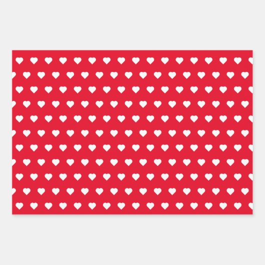 Cute Red White Hearts Pattern Valentijn Wrapping P Inpakpapier Vel (Voorkant 2)