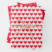 Cute Red White Hearts Pattern Valentijn Wrapping P Inpakpapier Vel (In situ)