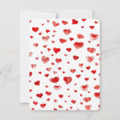 Cute Red White hoort Happy Valentine's dag Notitiekaartje (Achterkant)