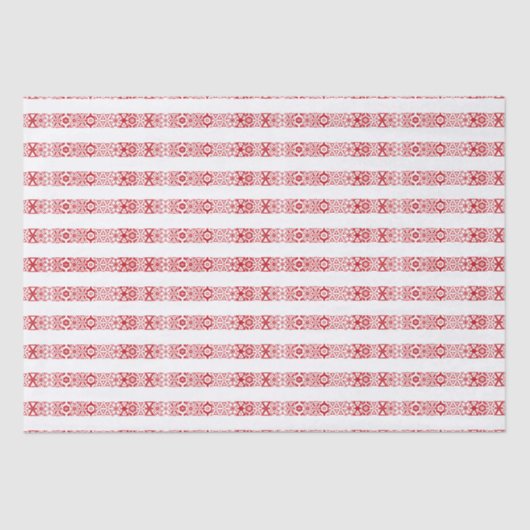 Cute red & white lace strips met kerstmis tissuepapier (Voorkant)