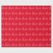 Cute Red White Love Pattern Valentijn Modern Cadeaupapier (Vlak)
