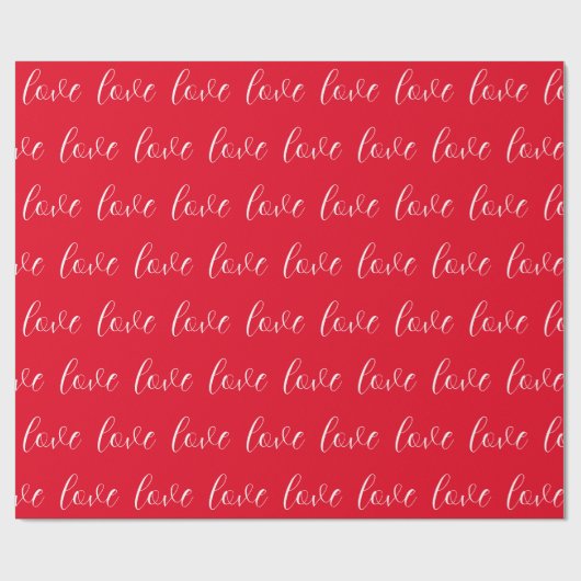 Cute Red White Love Pattern Valentijn Modern Cadeaupapier (Vlak)