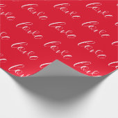 Cute Red White Love Pattern Valentijn Modern Cadeaupapier (Hoek)