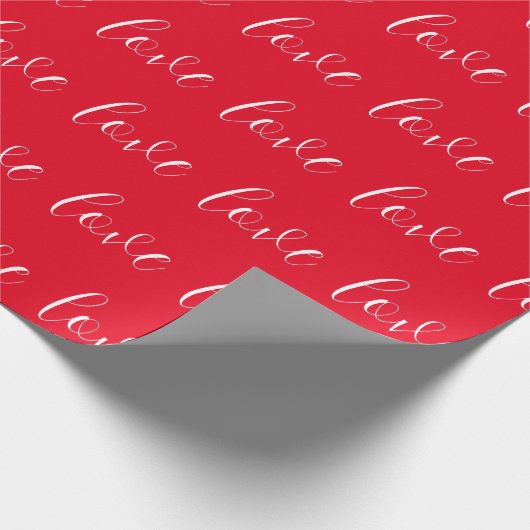 Cute Red White Love Pattern Valentijn Modern Cadeaupapier (Hoek)